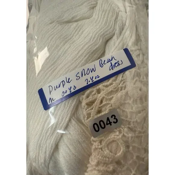 "Little White Dress" Boho Gauzy Crotchet Layered Beach Dress/Ethereal Cottage M‎ - Picture 6 of 6